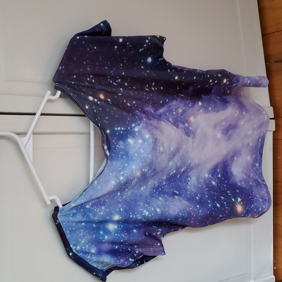 Galaxy crop top, size small. Will fit Med also. - Picture 2 of 7